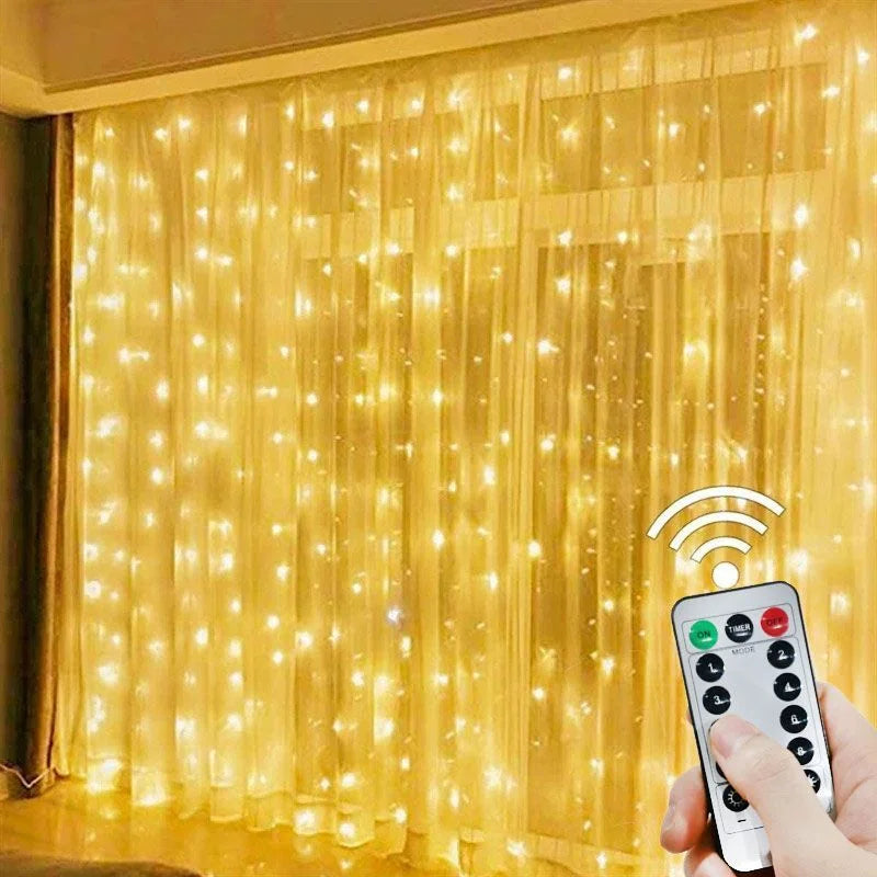 Luzes de Cortina LED – Decoração Natalina e Festiva