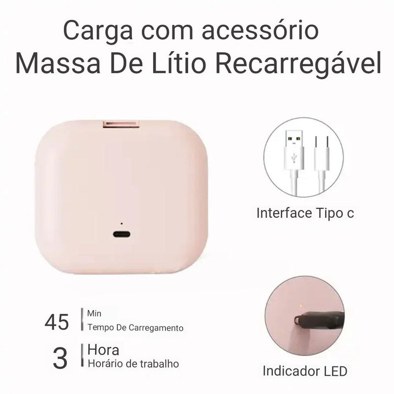 Espelho de maquiagem portátil de bolso+ Cabo tipo C