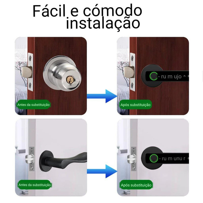 Fechadura Digital RAYKUBE - 5 Modos de Desbloqueio e Controle via App