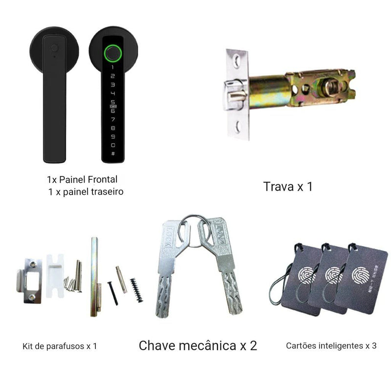 Fechadura Digital RAYKUBE - 5 Modos de Desbloqueio e Controle via App